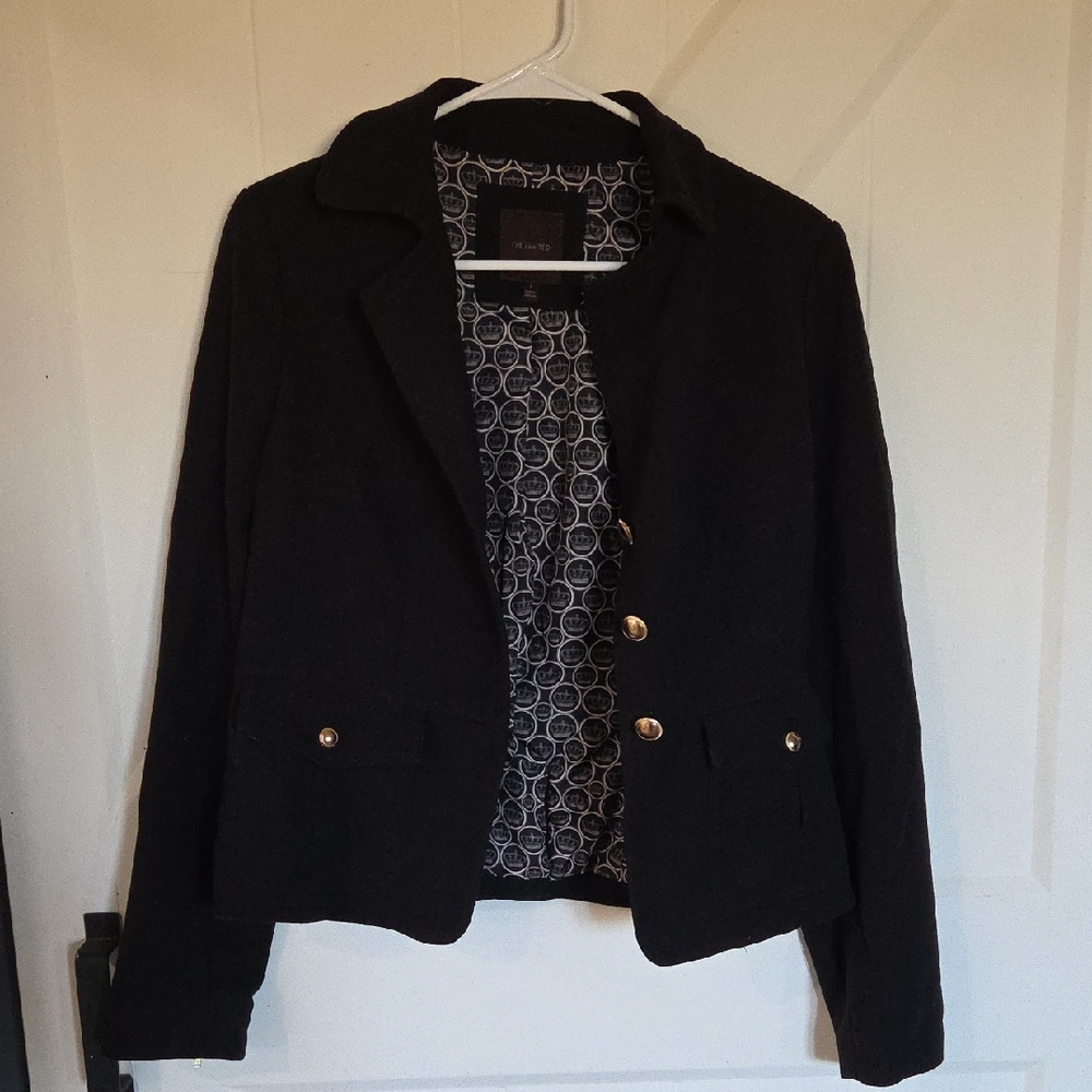 The Limited Black Blazer with Gold Buttons